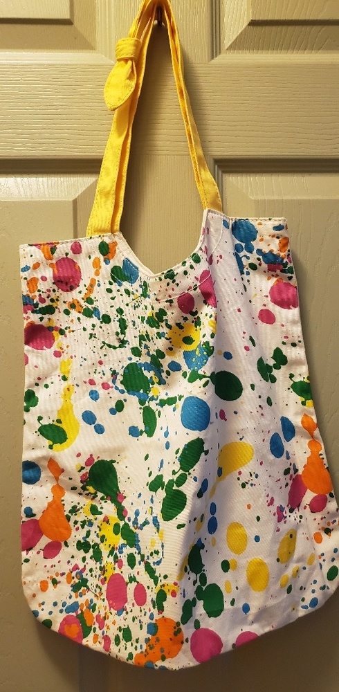 Paint splatter canvas bag